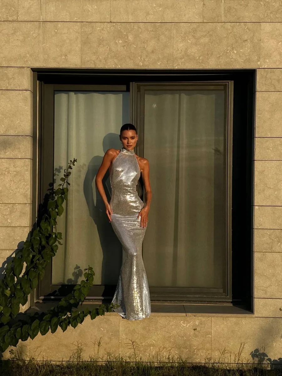 Платье CRYSTAL, Серебряный