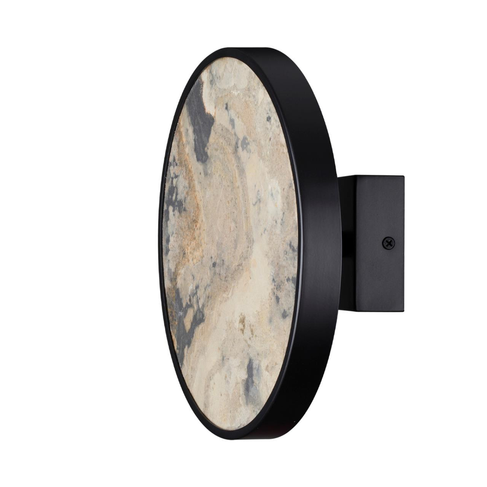 5064/15WL L-VISION ODL24 205 черн./серо-беж./металл/натур.камень/акрил Настенн.светильн. с переключ.цветов.темпер. LED 15W 3000К/4000K/6000K BERGI