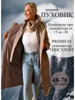 Пуховик зимний длинный с капюшоном