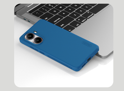 Усиленный чехол синего цвета от Nillkin для Xiaomi Redmi Turbo 4, серия Super Frosted Shield Pro