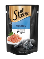 Влажный корм Sheba Pleasure для взрослых кошек, лосось, ломтики в соусе, 85 г