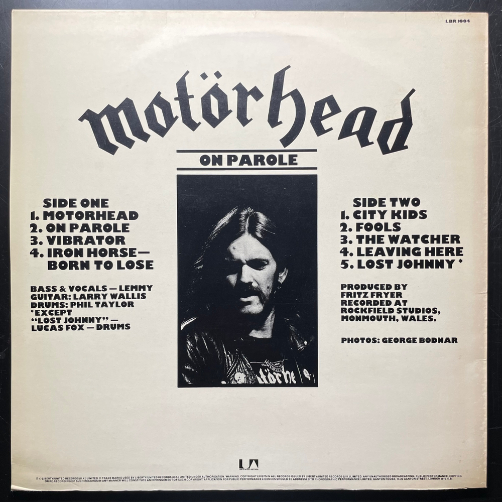 Motorhead ‎– On Parole (Англия)