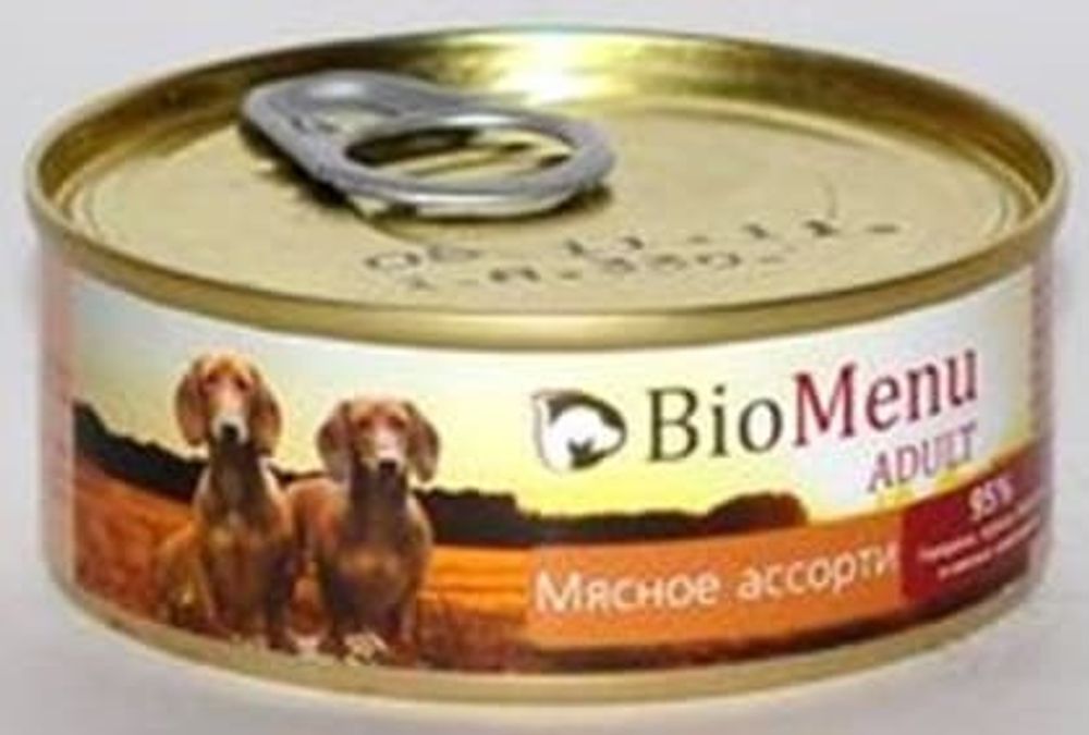 *BioMenu ADULT Консервы д/собак Мясное ассорти 100гр (УЦЕНКА)