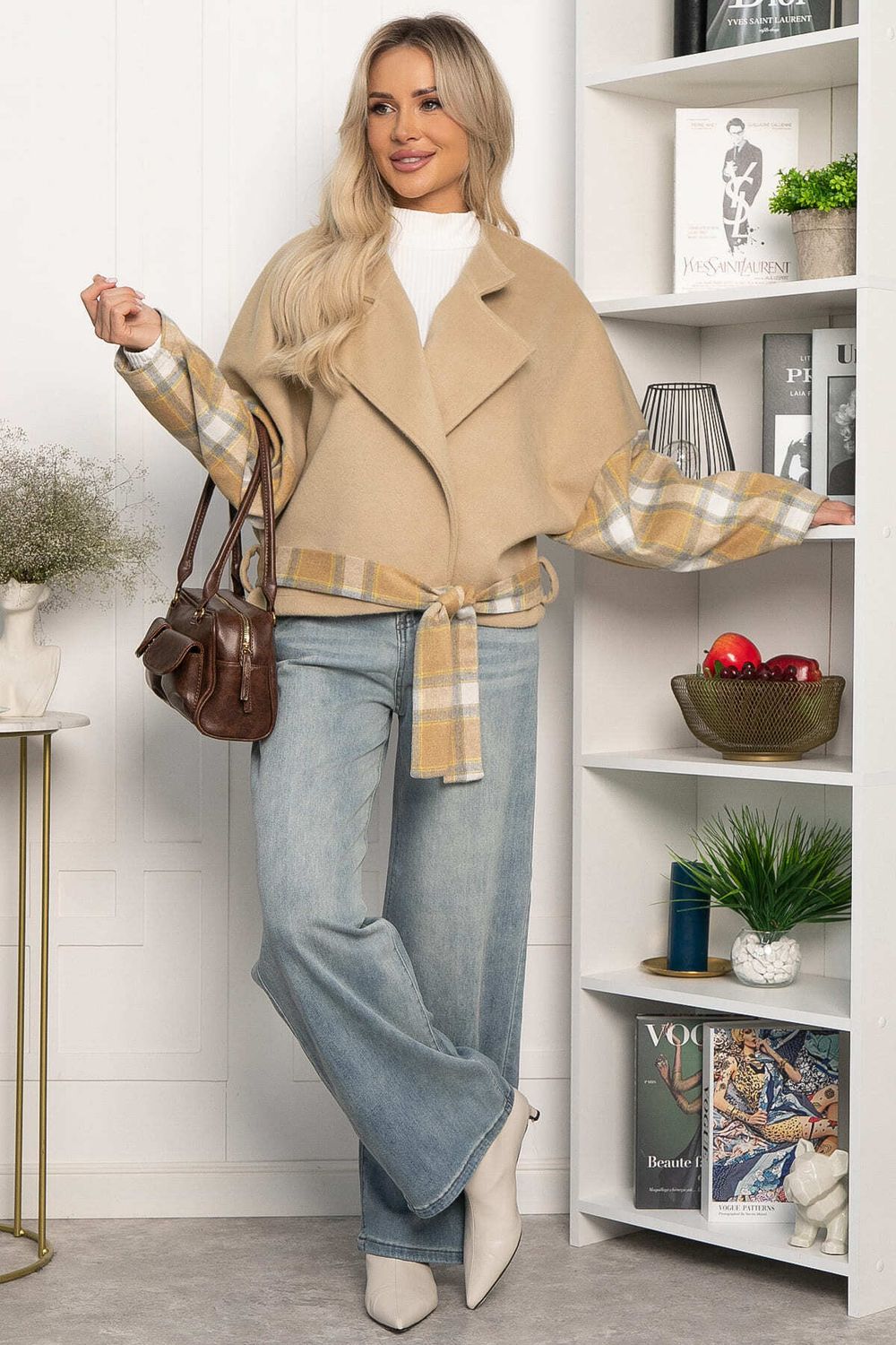 Пальто укороченное Хайт (бежевое) Б14314-7М LT Collection