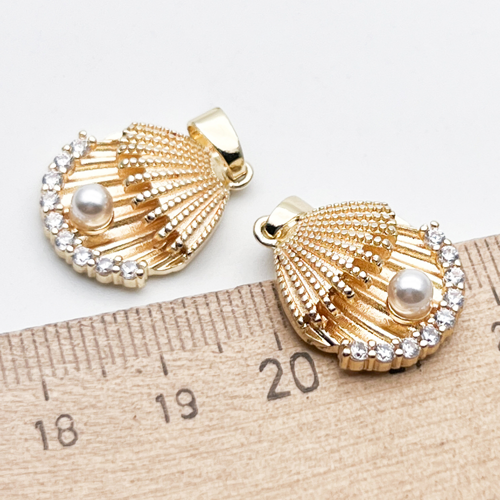 Подвеска Ракушка, цвет золото, размер 20*17 мм + бейл 6 мм, цена за 1 шт