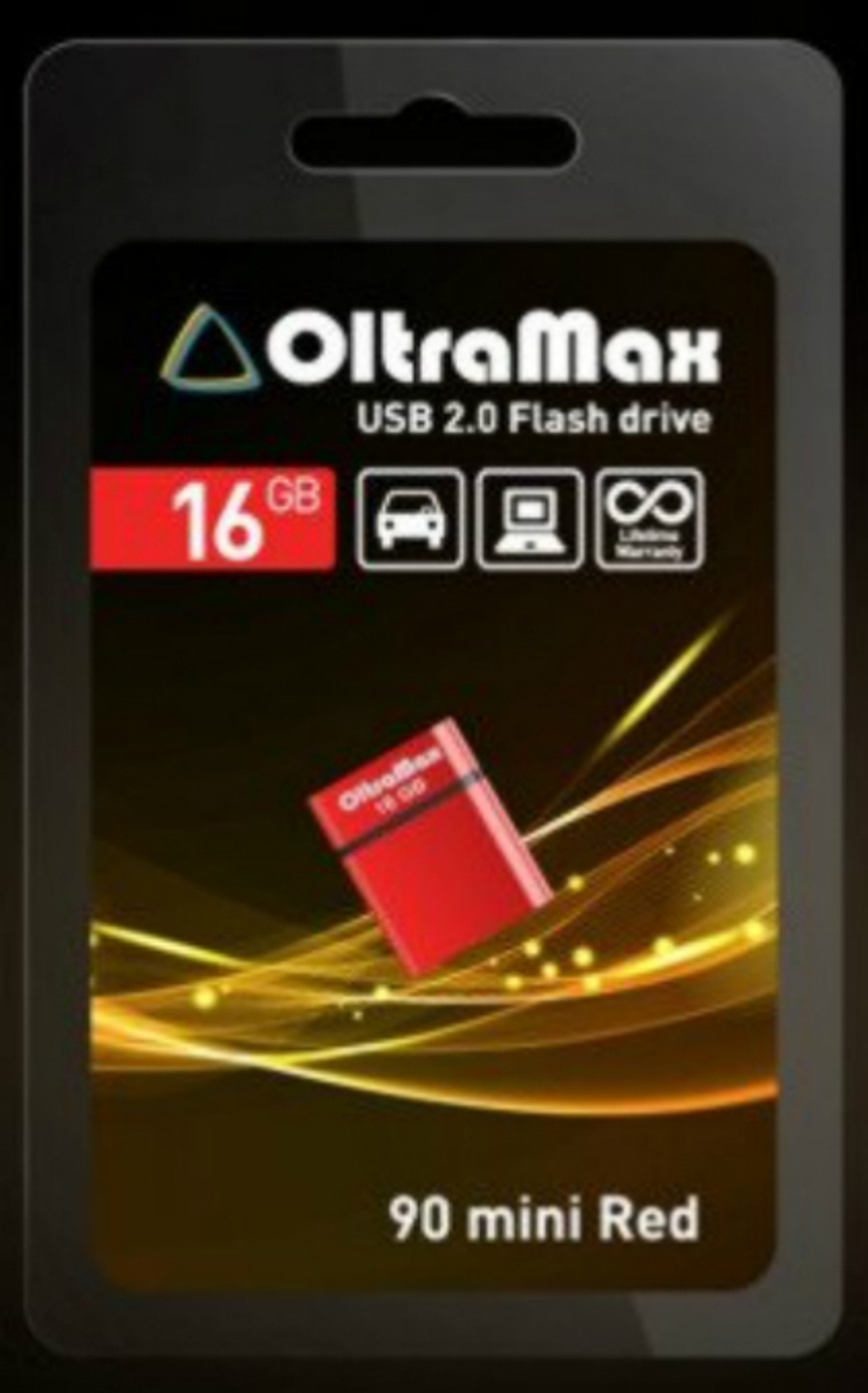 USB Флешка 16GB OltraMax 90 Mini, USB 2.0, красная