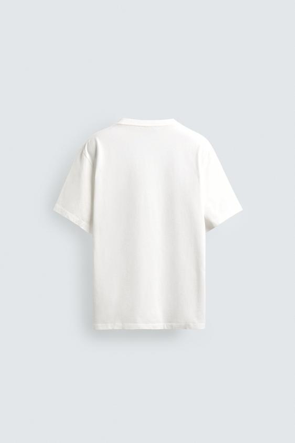 ZARA ФУТБОЛКА С МОРСКОЙ ВЫШИВКОЙ, ЖЕЛТОВАТО-БЕЛЫЙ
