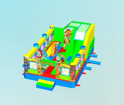 Коммерческий надувной батут "Русские сказки", 6x4x2.5 м.