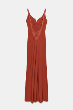 ZARA ДЛИННОЕ ПЛАТЬЕ ИЗ КОЛЛЕКЦИИ ZW, МЕДНЫЙ