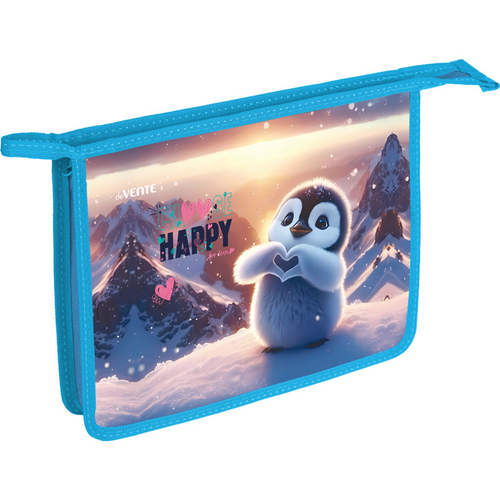 Папка для тетрадей A5 на молнии ДЕВЕНТЕ Хэппи пингвин (8056592)
