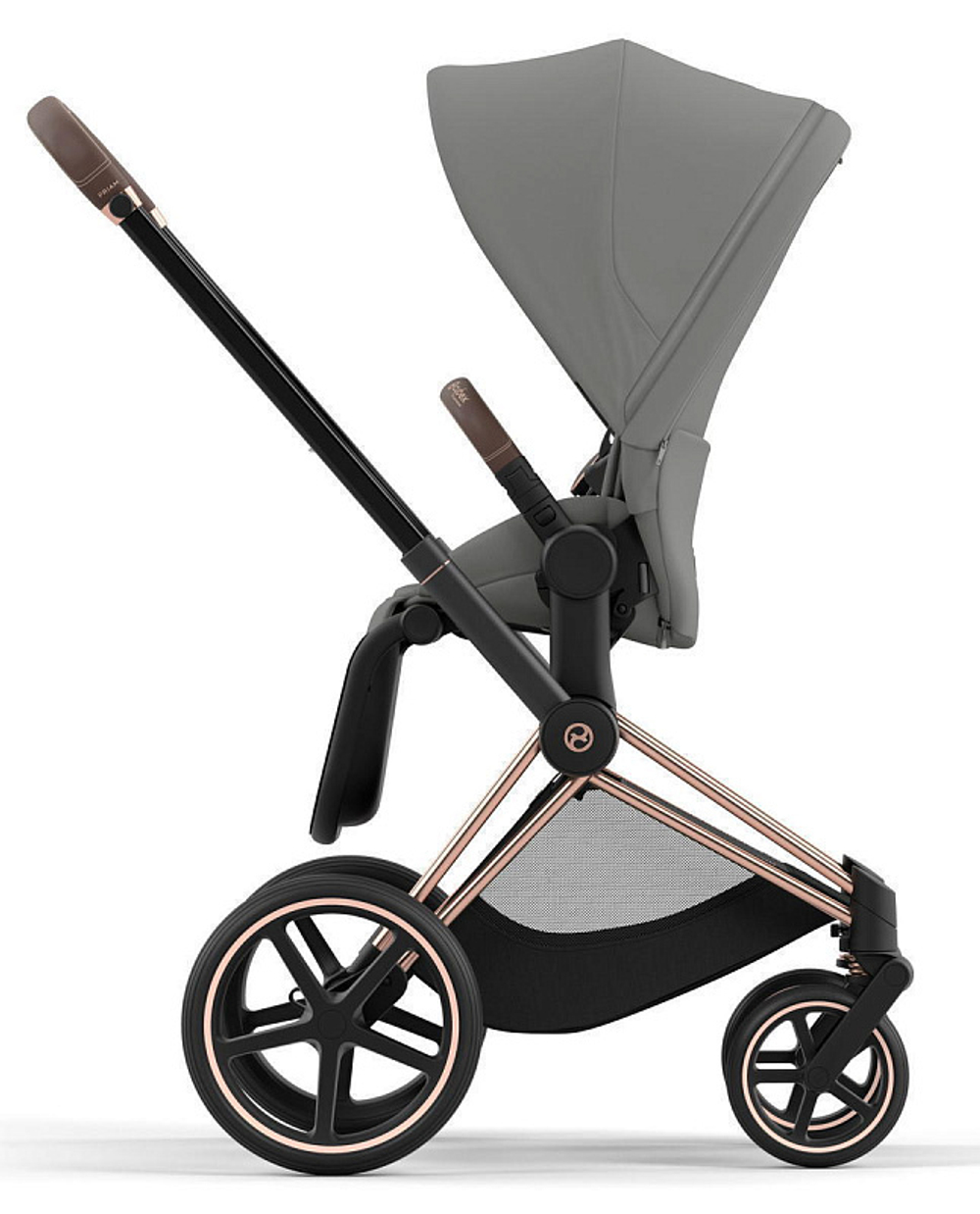 Коляска 3 в 1 Cybex Priam IV Rosegold complete и автокресло Cloud T i-Size Cozy Beige Plus Mirage Grey