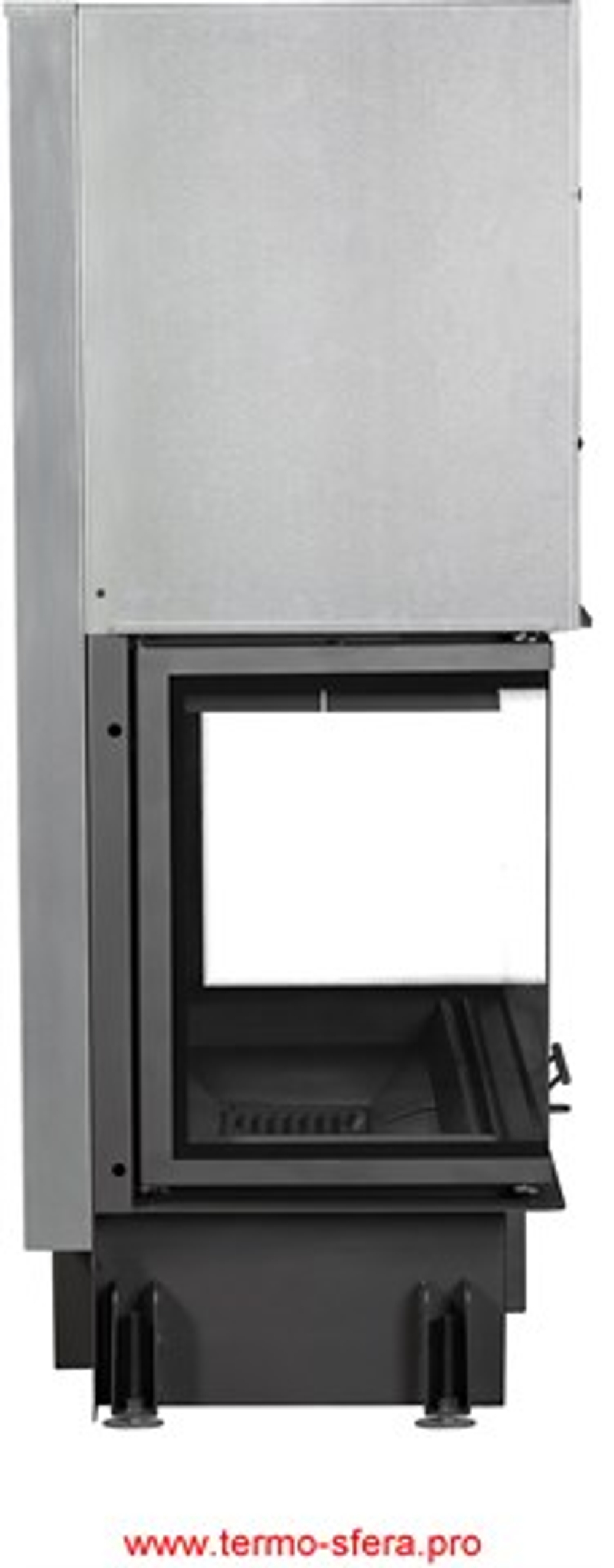 Каминная топка Экокамин ДЕЛЬТА 1200х800х450 PB три стекла подовая черный шамот