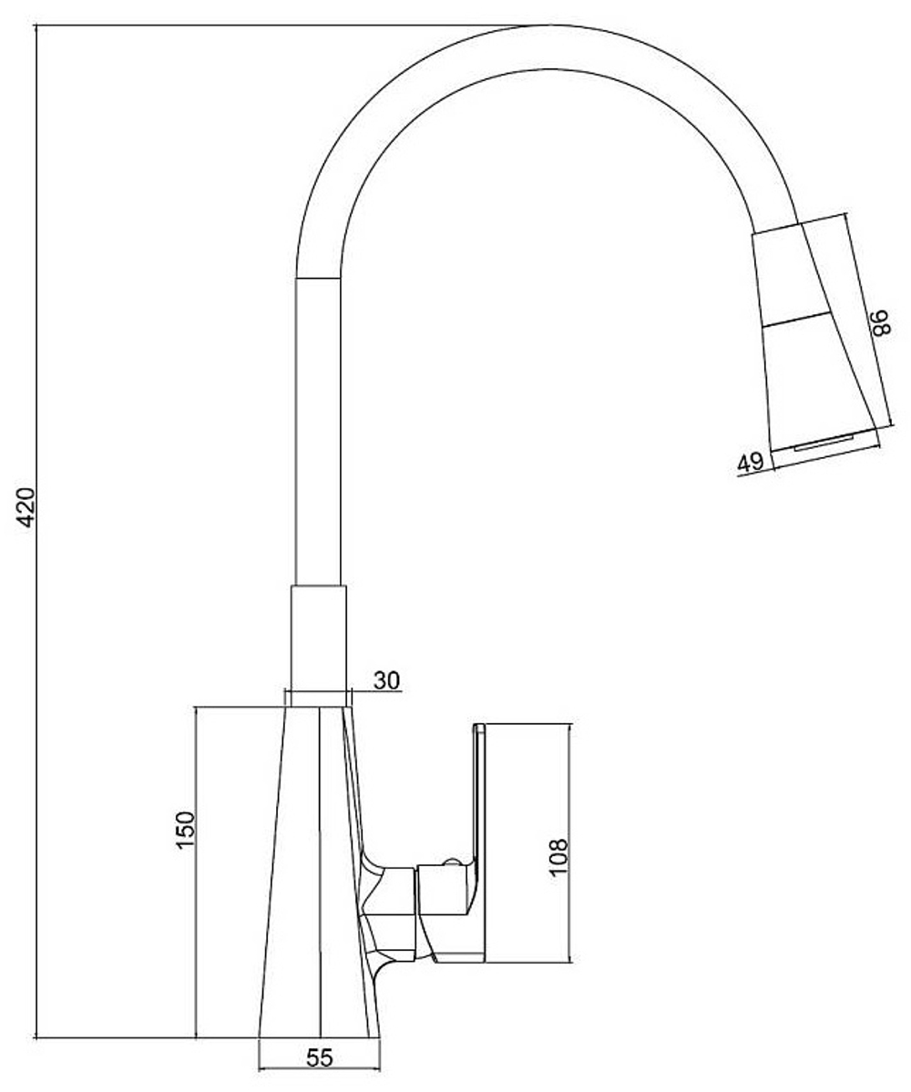 Смеситель для кухни с гибким изливом HAIBA HB73827-3 графит