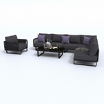 Лаунж зона угловая Ideal Patio БЕЛЛИСА модульная антрацит - каркас карбон