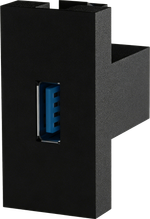 Розетка информационная USB для передачи данных,  1мод.,  черн. матовая (22.5х45мм),  USB3.0