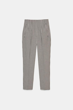 ZARA БРЮКИ С ВЫСОКОЙ ПОСАДКОЙ, ЧЕРНЫЙ/БЕЛЫЙ