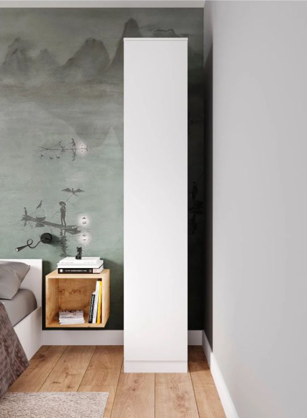 Шкаф-пенал Мори МШ 400 (ш402*г478*в2100мм), ЛДСП Белый