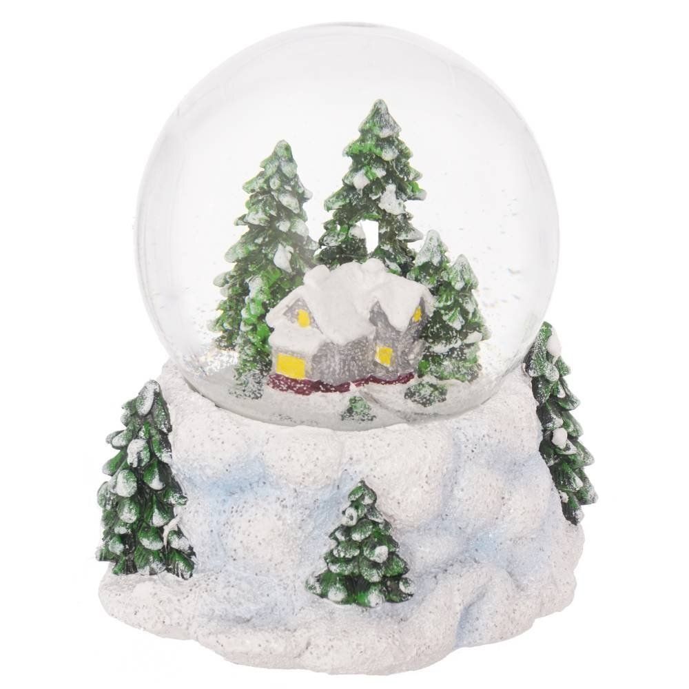 GAEM Фигурка декор в стекл шаре "Домик" (муз с ключ), D 10 см, L12 W12 H14,5 см, 2в.