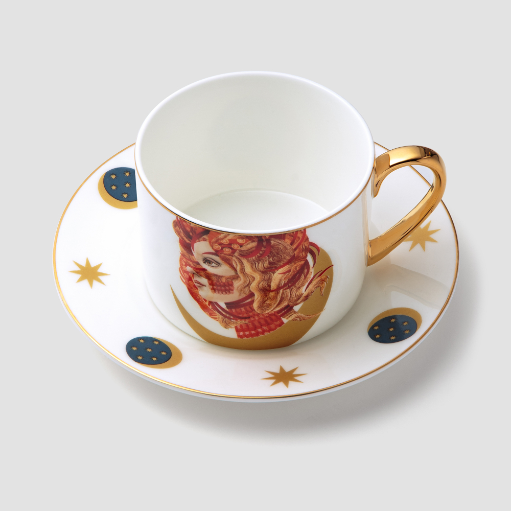 Чайная пара Farforite «Жар-птица» 250 мл в подарочной коробке