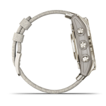 Умные часы Garmin Epix Pro (Gen 2) Sapphire Edition 42 мм из мягкого золота с кремовым ремешком из меланжевого нейлона