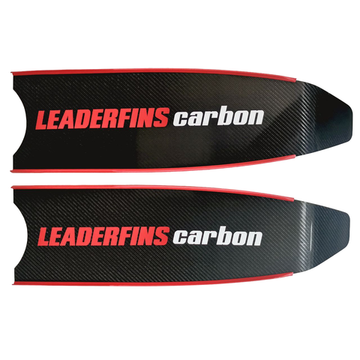 Лопасти Leaderfins Pure Carbon черные, с наклейкой, 70 см 33°, красный борт
