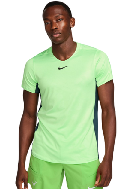 Мужская теннисная футболка Nike Court Dri-Fit Advantage Printed Tennis Top - черный, зеленый