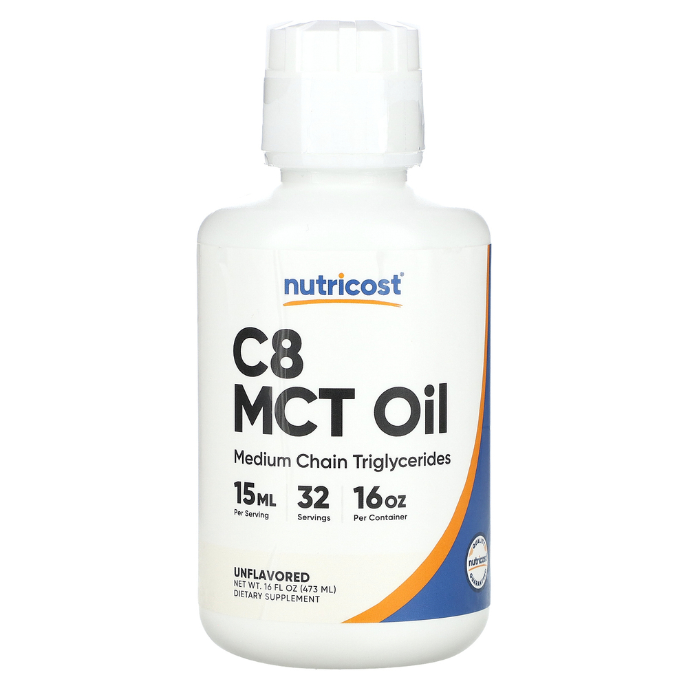 Nutricost, C8, масло MCT, без добавок, 473 мл (16 жидк. унций)