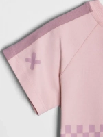 Летний костюм детский розовый, футболка и кюлоты