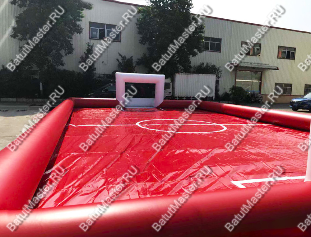 Надувной бассейн "Футбольное поле", красный 14*7*2.5 м