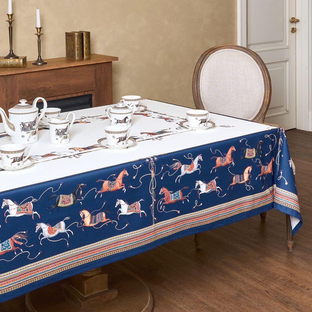 СКАТЕРТЬ "PASSAGE" 140Х300СМ ,БЕЛЫЙ,100% ХЛОПОК С ПРОПИТКОЙ,ТВИЛ