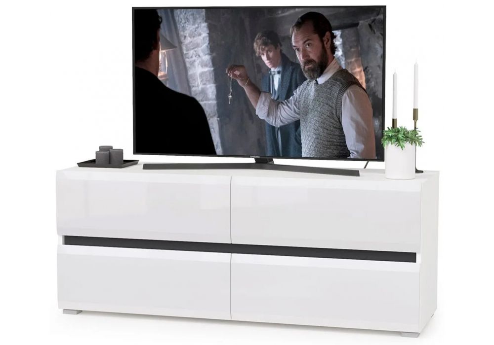 Модульная гостиная Сейдиль белый премиум / черный / белый глянец комплектация 3