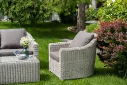 "Кон Панна" кресло из искусственного ротанга, цвет бежевый