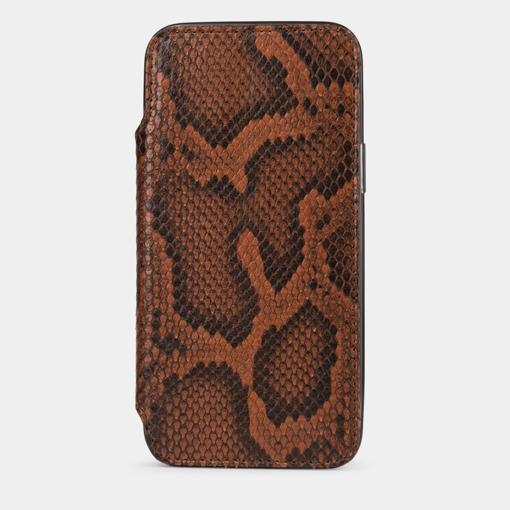Чехол Benoit для iPhone 15 Pro Max из кожи питона, цвета коньяк
