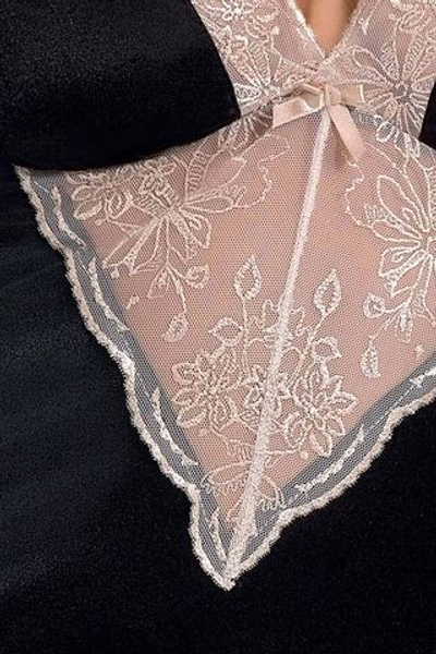 Соблазнительная сорочка с кружевами на лифе Lotus (Размер: XXL-XXXL) (Цвет: черный)