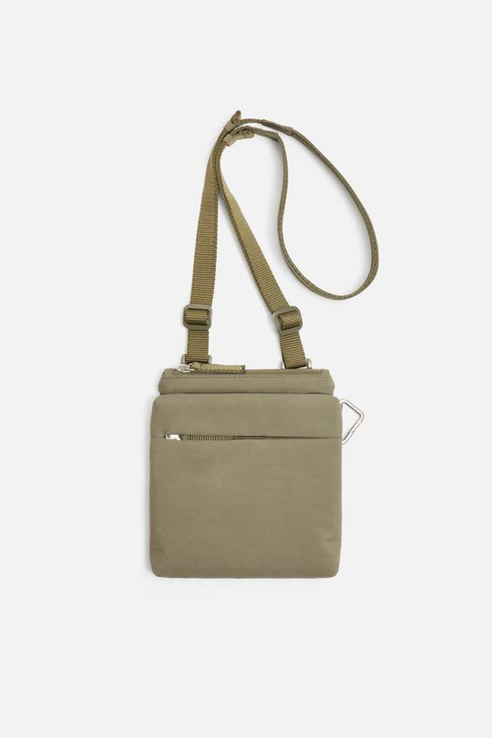 ZARA ТЕХНИЧЕСКАЯ СУМКА ЧЕРЕЗ ПЛЕЧО, ЗЕЛЕНЫЙ ХАКИ