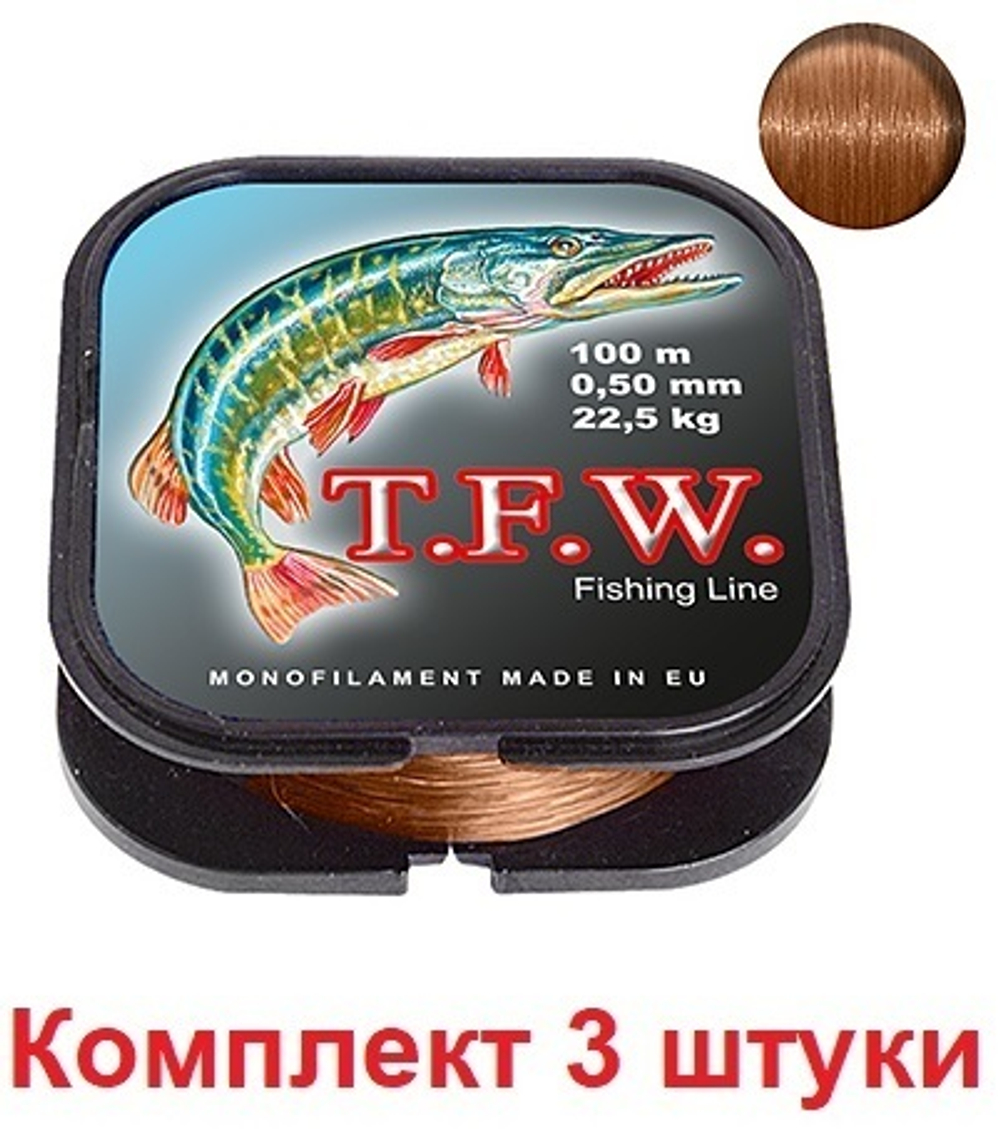 леска рыболовная T.F.W. 0,40mm 100m, 3 штуки