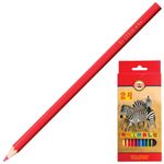 Карандаши цветные KOH-I-NOOR "Animals", 24 цвета, грифель 2,8 мм, заточенные, европодвес, 3554/24, 3554024008KSRU