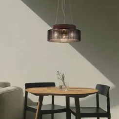 6598/3C MODERNI LN25 000 черный/черный. коричневый металл, эко кожа/металл, стекло Подвесной светильник Е27 3*60W 220V BASALTO