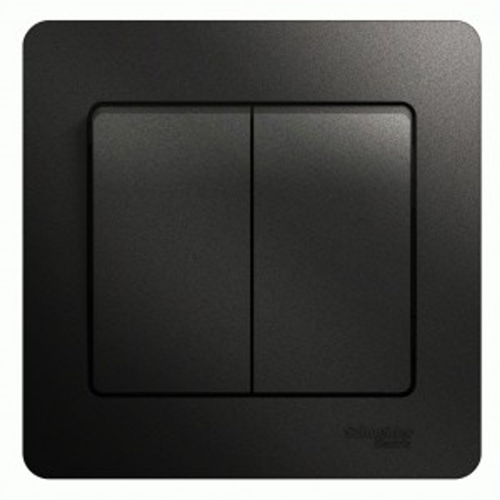 181_ Выключатель СУ 2 кл. Антрацит IP20 В сборе GLOSSA Schneider Electric / GSL000752 / (5) ш/к 3606485436623