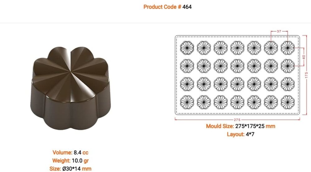 Поликарбонатная форма для шоколада №464
