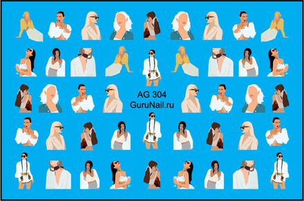Gurunail Слайдер-дизайн аэрография 304 Девушки