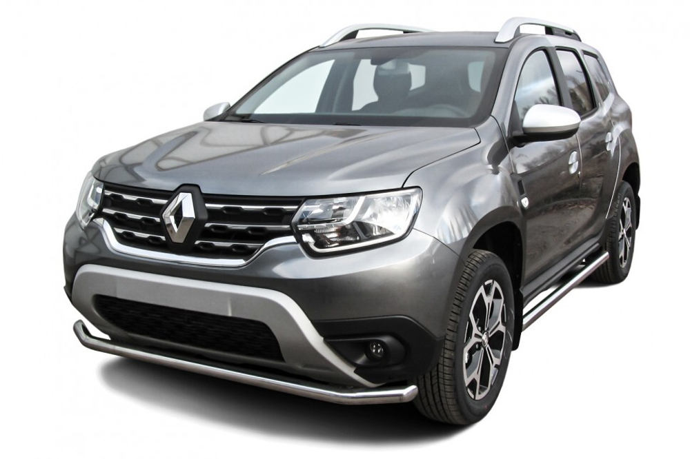 Защита переднего бампера (нержавейка) Renault Duster (2020-2023) d57