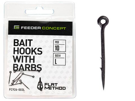Шипы для бойлов/приманок Feeder Concept Flat Method BAIT HOOKS WITH BARBS р,003L 10шт.