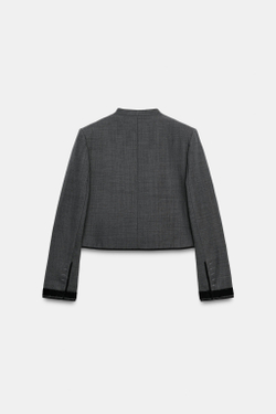ZARA БЛЕЙЗЕР С НАКИДКОЙ — ZW COLLECTION, СЕРЫЙ МЕЛАНЖ