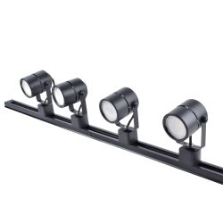 UBL-Q321 GU10-K BLACK SET41 Светильник-прожектор трековый. в составе набора из 4шт. на шинопроводе 1м. с коннектором. Под лампу GU10. Корпус черный. ТМ Volpe