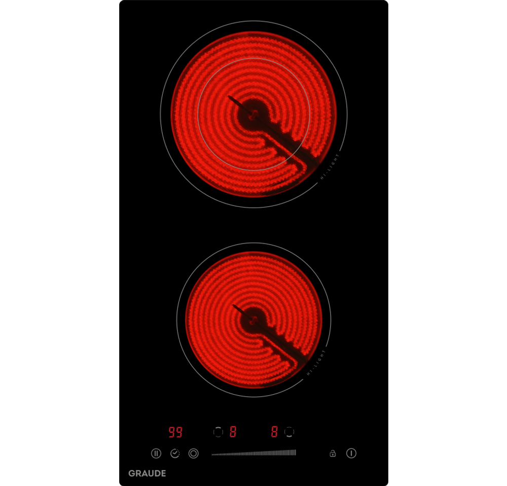 Cтеклокерамическая варочная панель на 2 конфорки черная Graude EK 30.0 S фото