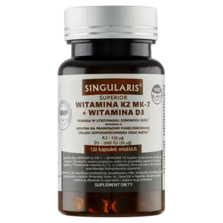 Сингулярис Супериор - Витамин K2 MK7 120 мкг + D3 2000 МЕ, 120 капсул