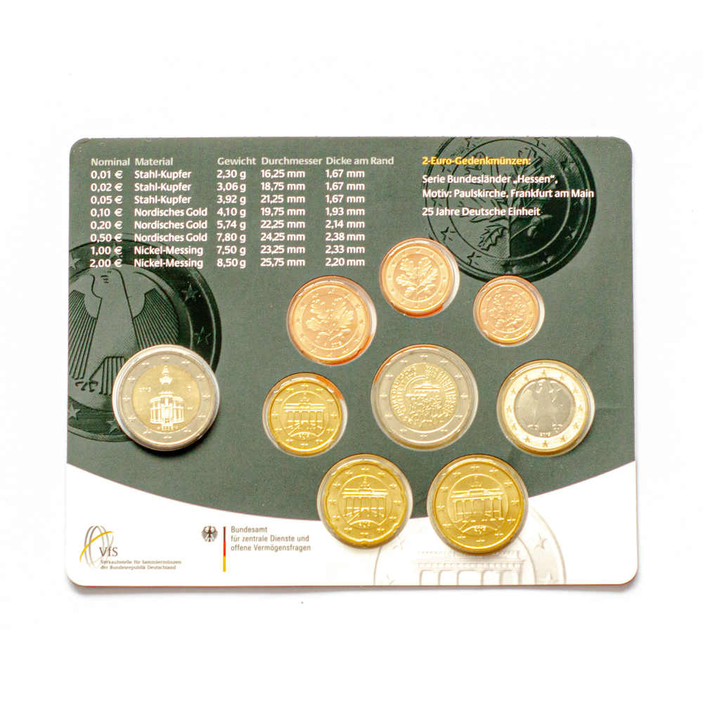 Germany 2015 Year Set (A: Berlin) + 2 Euro "Hessen: Frankfurter Paulskirche"