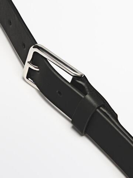 Massimo Dutti Ремень из мягкой кожи наппа, черный