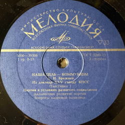 Виниловая пластинка Л. И. Брежнев ‎– Наша Цель - Коммунизм ( Мелодия) 2LP